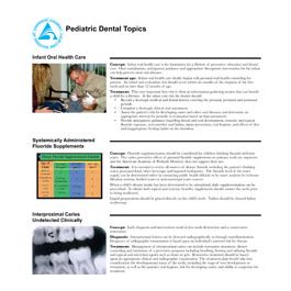 American Academy of Pediatric Dentistry - Pediatric Dental Topics Card