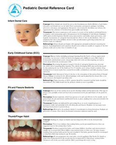 Pediatric Dental Reference Card